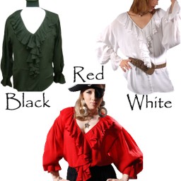 Barbossa Blouse in red - slinky rayon crepe