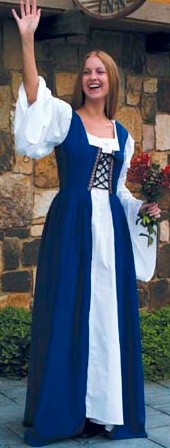 Fair Maiden Dress in blue, also available in red and green