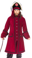 Captain Lowther burgundy velvet pirate coat