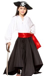 Girls' black pirate skirt