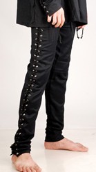 Gothic pants in black with side eyelets for a tight fit