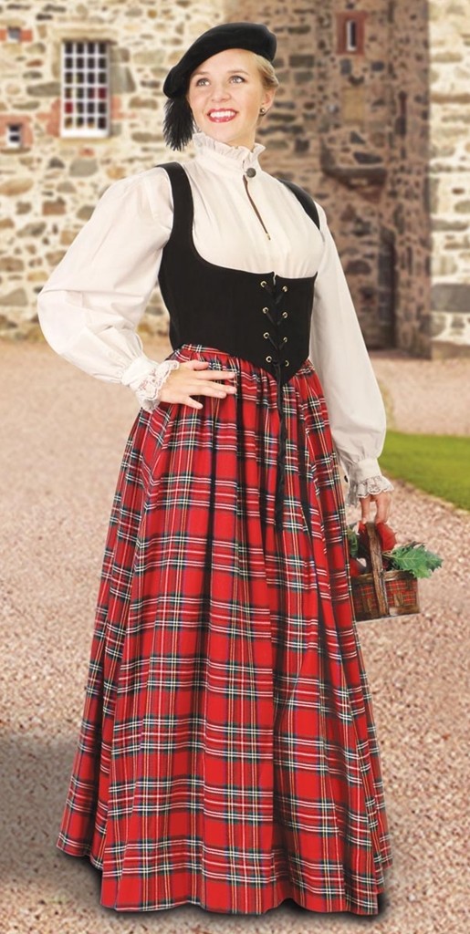 Scottish skirt in red and black plaid. Also in green and blue plaid.