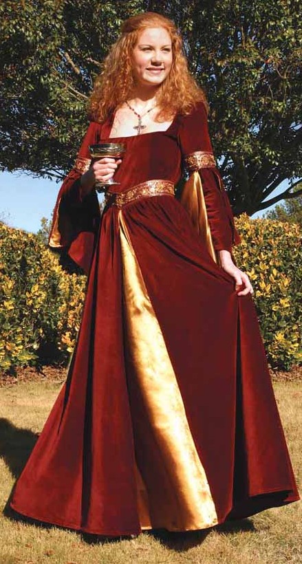 Berengaria Gown in Red Velvet