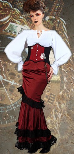 Victorian Countess skirt, blouse, underbust corset