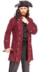 Buccaneer coat in wine-colored wool blend.