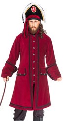 Capt Lowther coat in burgundy velvet
