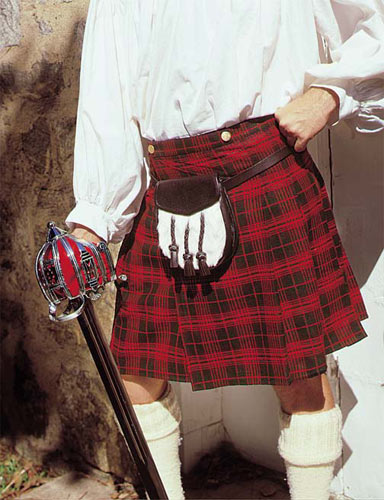 Early Kilt in red and green plaid