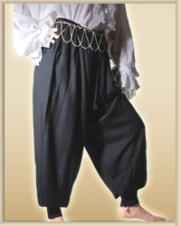 Pirate or harem pants in black, 6 other colors.