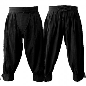 Pima cotton pirate pants in black